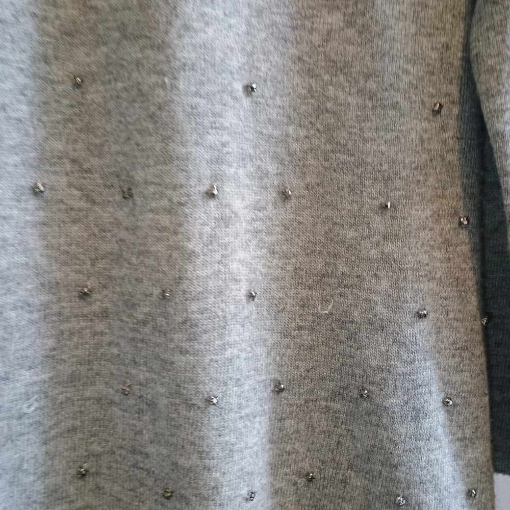 Sisters Women's Grey Studded‎ Embellished Sweater Cardigan Layered Look M - Picture 5 of 9